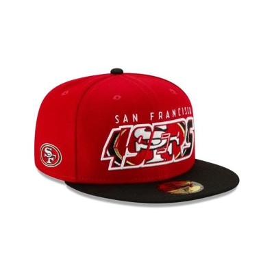 Red San Francisco 49ers Hat - New Era NFL Wordmark Logo 59FIFTY Fitted Caps USA1073689